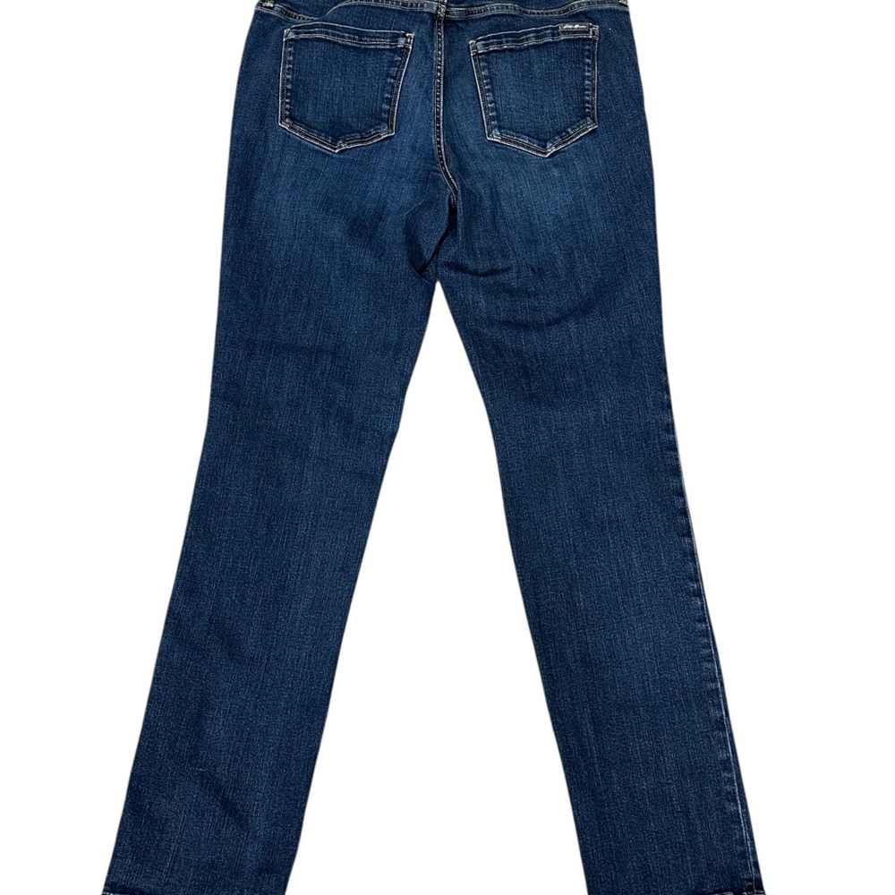 Women's Eddie Bauer 4 Small Jeans Slim Curvy Denim Navy Blue Straight Stretch - Picture 5 of 13